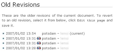 Dokuw Wiki old diff